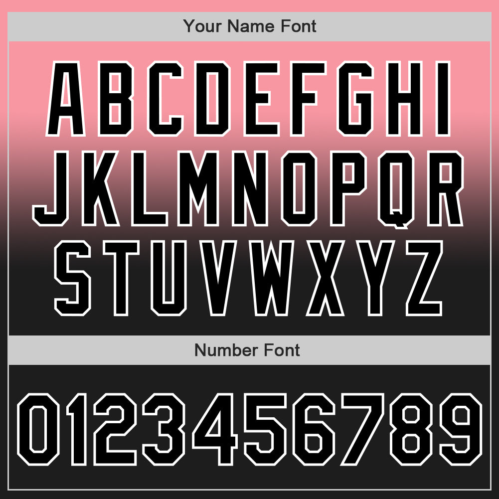 Custom Medium Pink Black-White Authentic Fade Fashion Baseball Jersey - Sky-Custom