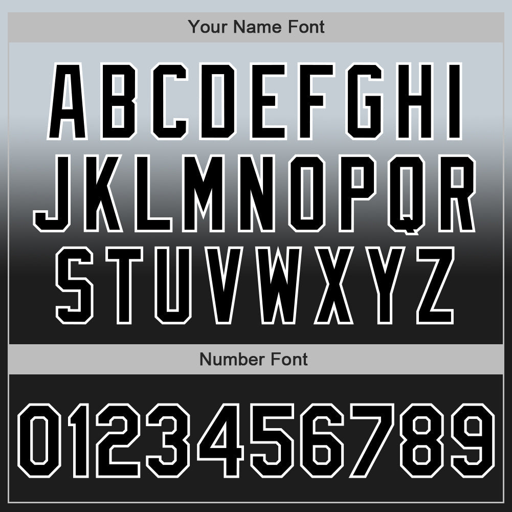 Custom Silver Black-White Authentic Fade Fashion Baseball Jersey - Sky-Custom