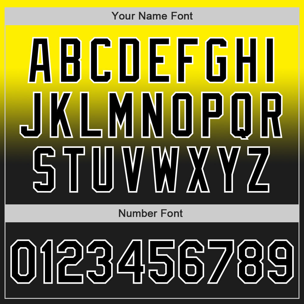 Custom Light Yellow Black-White Authentic Fade Fashion Baseball Jersey - Sky-Custom