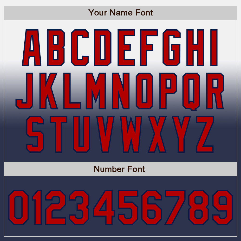 Custom White Red-Navy Authentic Fade Fashion Baseball Jersey - Sky-Custom