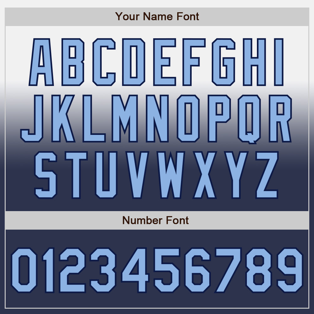 Custom White Light Blue-Navy Authentic Fade Fashion Baseball Jersey - Sky-Custom