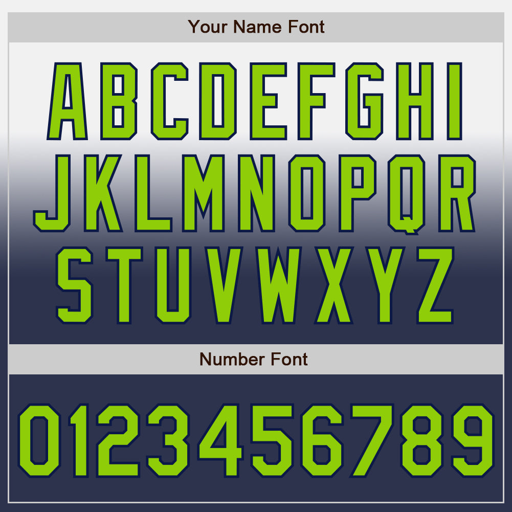 Custom White Neon Green-Navy Authentic Fade Fashion Baseball Jersey - Sky-Custom