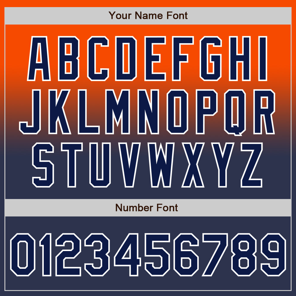 Custom Orange Navy-White Authentic Fade Fashion Baseball Jersey - Sky-Custom