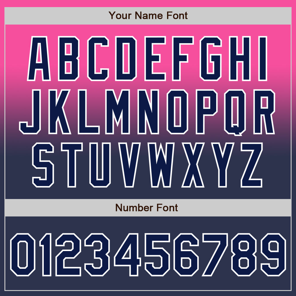 Custom Pink Navy-White Authentic Fade Fashion Baseball Jersey - Sky-Custom