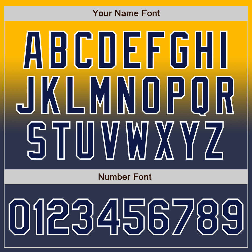 Custom Gold Navy-White Authentic Fade Fashion Baseball Jersey - Sky-Custom