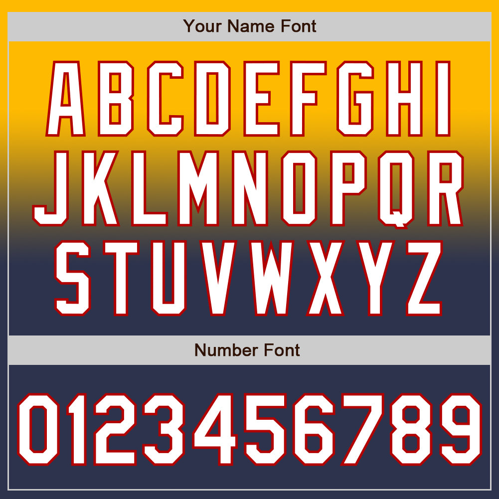 Custom Gold Navy-Red Authentic Fade Fashion Baseball Jersey - Sky-Custom