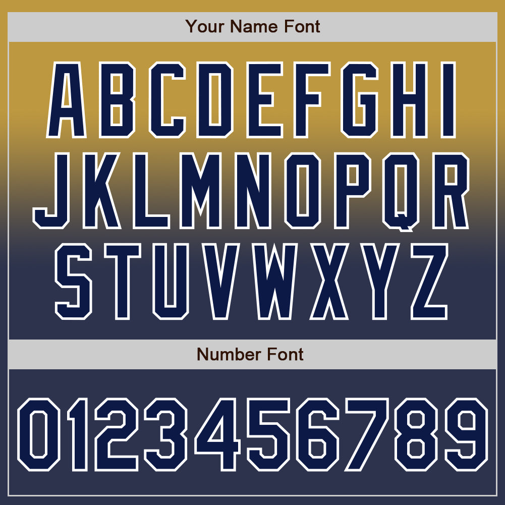 Custom Old Gold Navy-White Authentic Fade Fashion Baseball Jersey - Sky-Custom