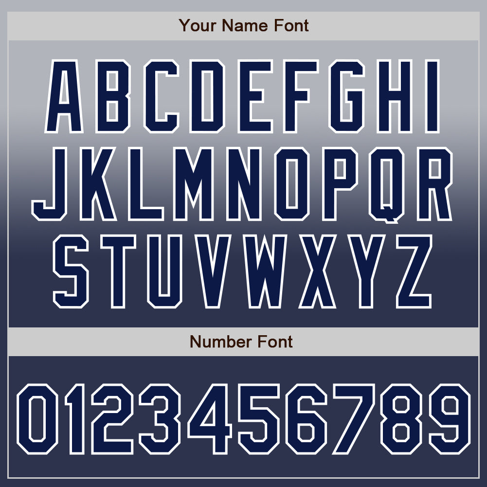 Custom Gray Navy-White Authentic Fade Fashion Baseball Jersey - Sky-Custom