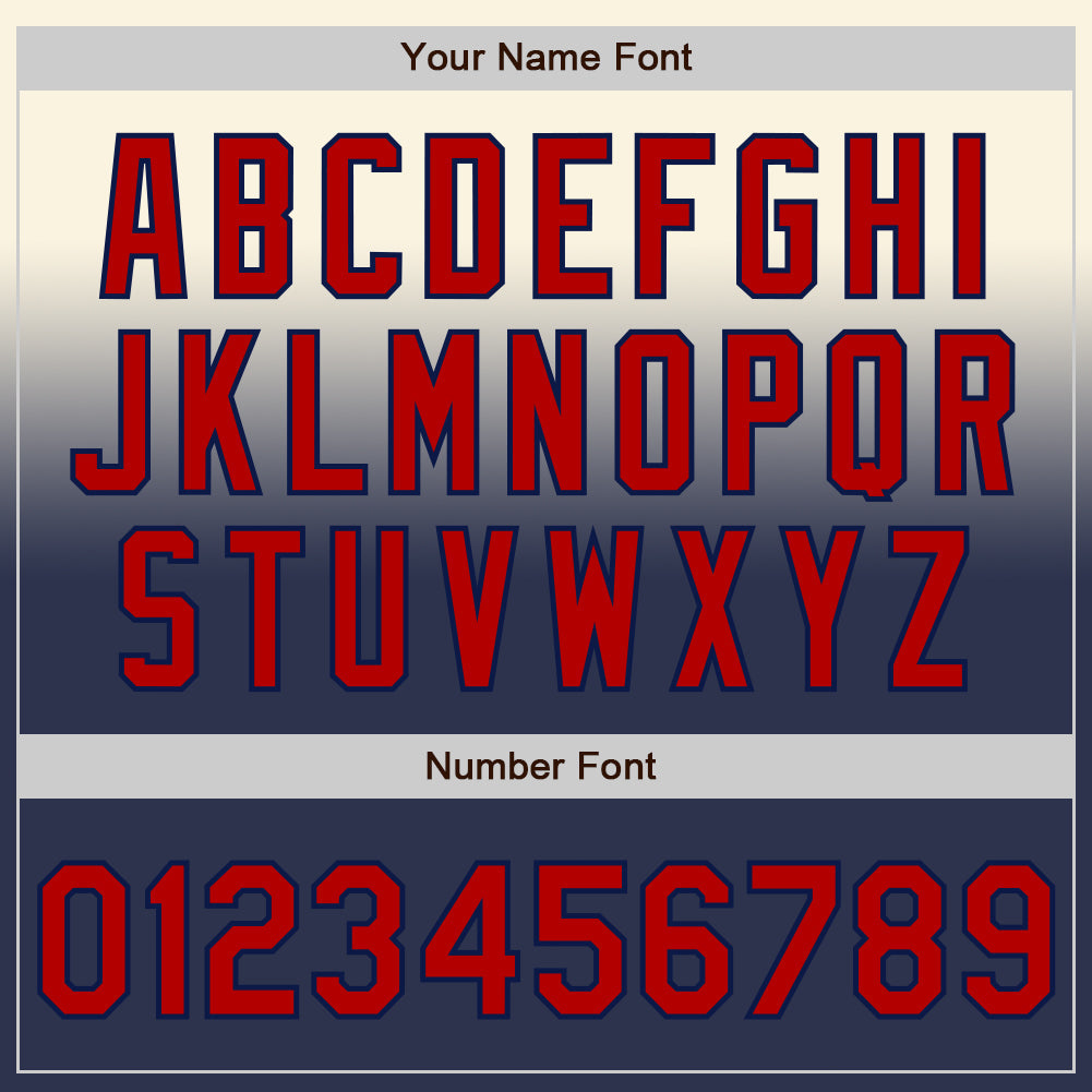 Custom Cream Red-Navy Authentic Fade Fashion Baseball Jersey - Sky-Custom