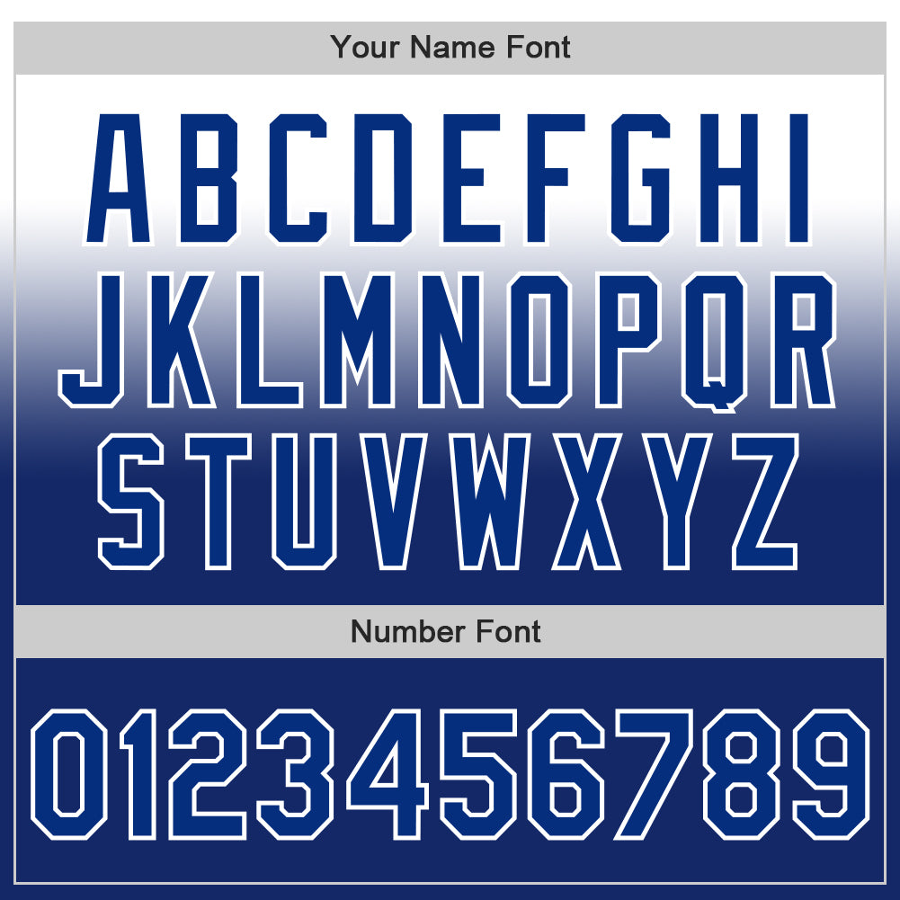 Custom White Royal Authentic Fade Fashion Baseball Jersey - Sky-Custom