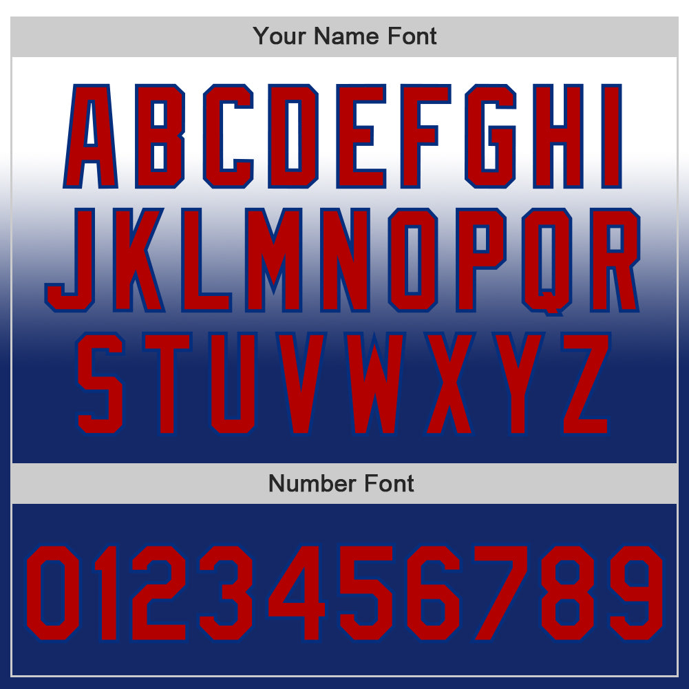 Custom White Red-Royal Authentic Fade Fashion Baseball Jersey - Sky-Custom