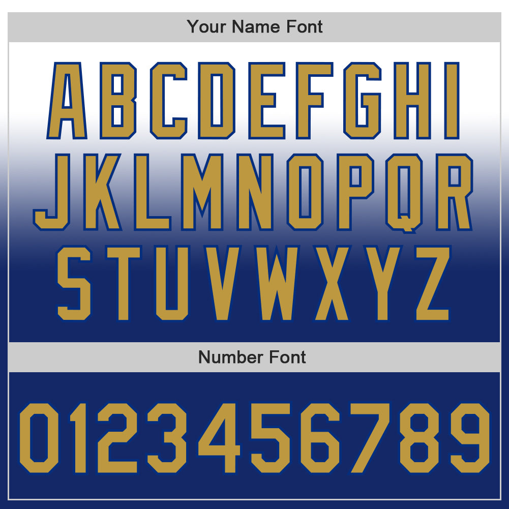 Custom White Old Gold-Royal Authentic Fade Fashion Baseball Jersey - Sky-Custom