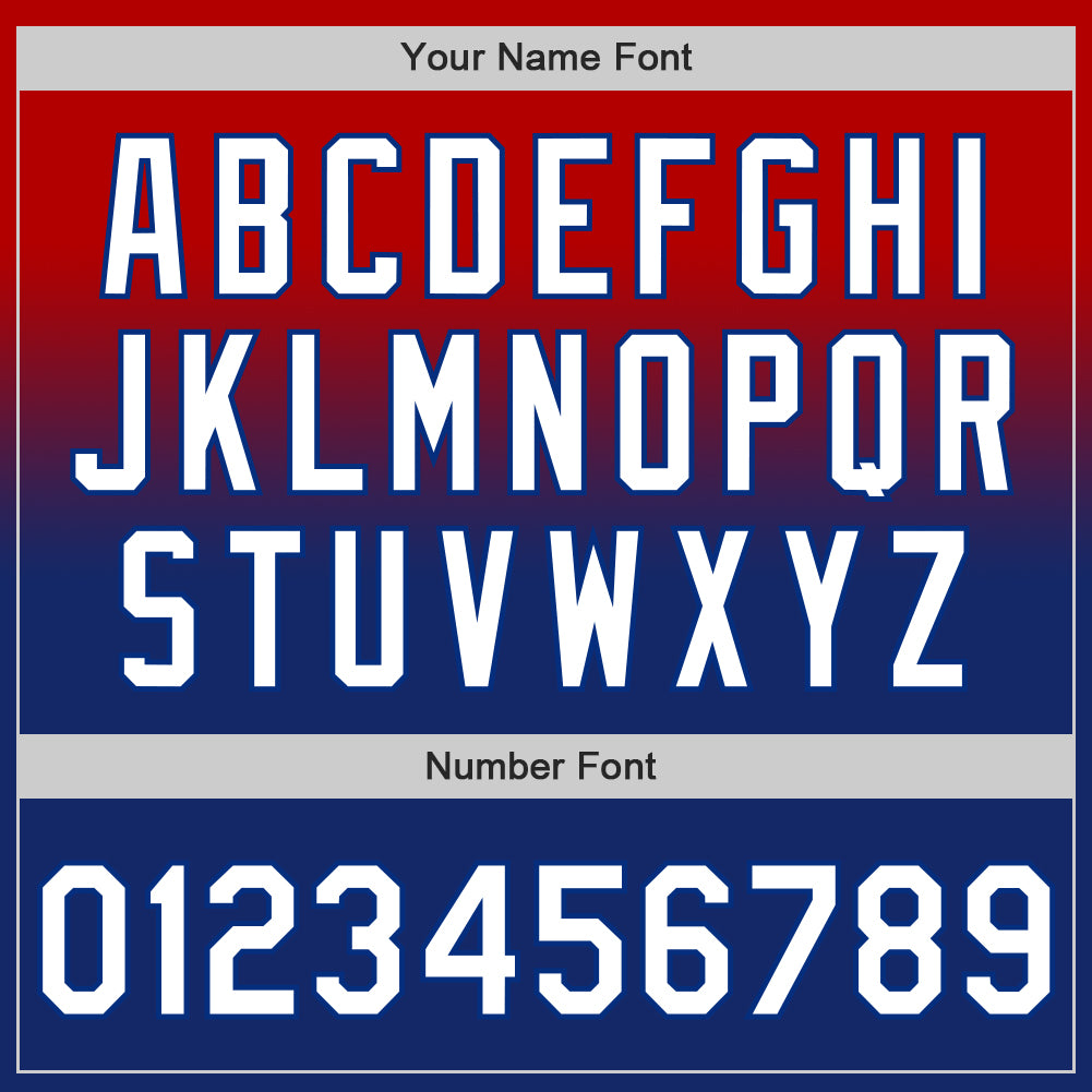 Custom Red White-Royal Authentic Fade Fashion Baseball Jersey - Sky-Custom