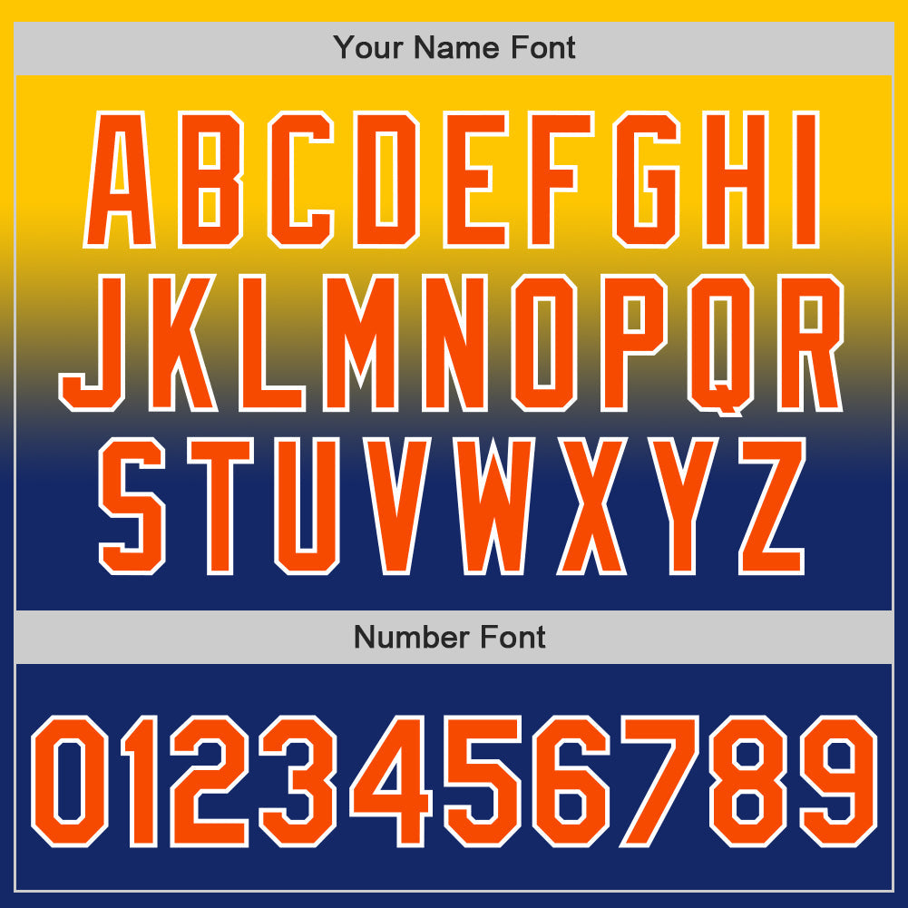 Custom Yellow Orange Royal-White Authentic Fade Fashion Baseball Jersey - Sky-Custom