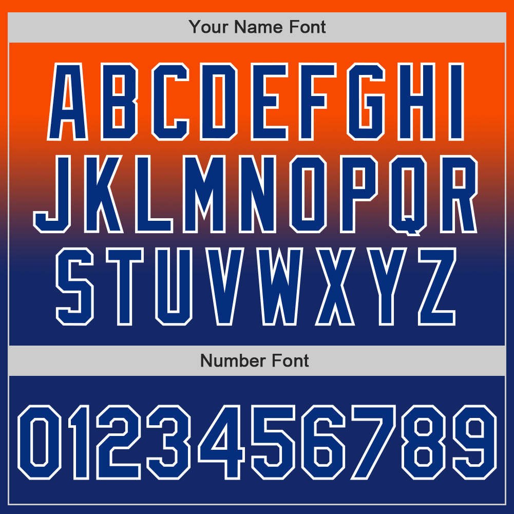 Custom Orange Royal-White Authentic Fade Fashion Baseball Jersey - Sky-Custom