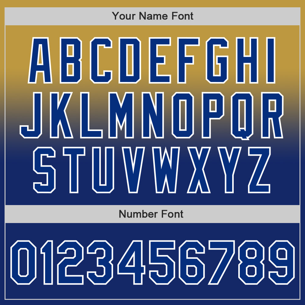 Custom Old Gold Royal-White Authentic Fade Fashion Baseball Jersey - Sky-Custom