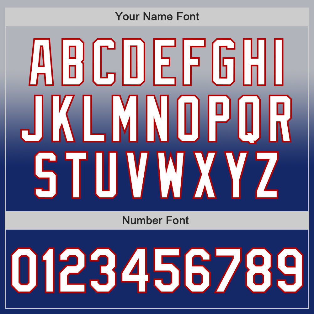 Custom Gray White Royal-Red Authentic Fade Fashion Baseball Jersey - Sky-Custom