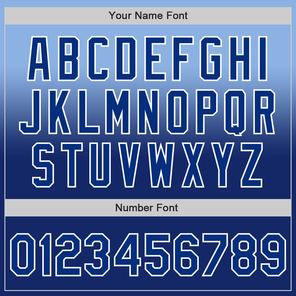 Custom Light Blue Royal-White Authentic Fade Fashion Baseball Jersey - Sky-Custom