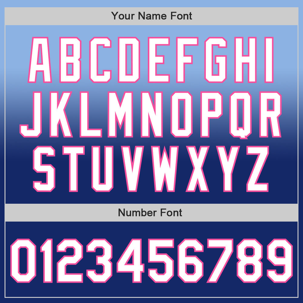 Custom Light Blue White Royal-Pink Authentic Fade Fashion Baseball Jersey - Sky-Custom