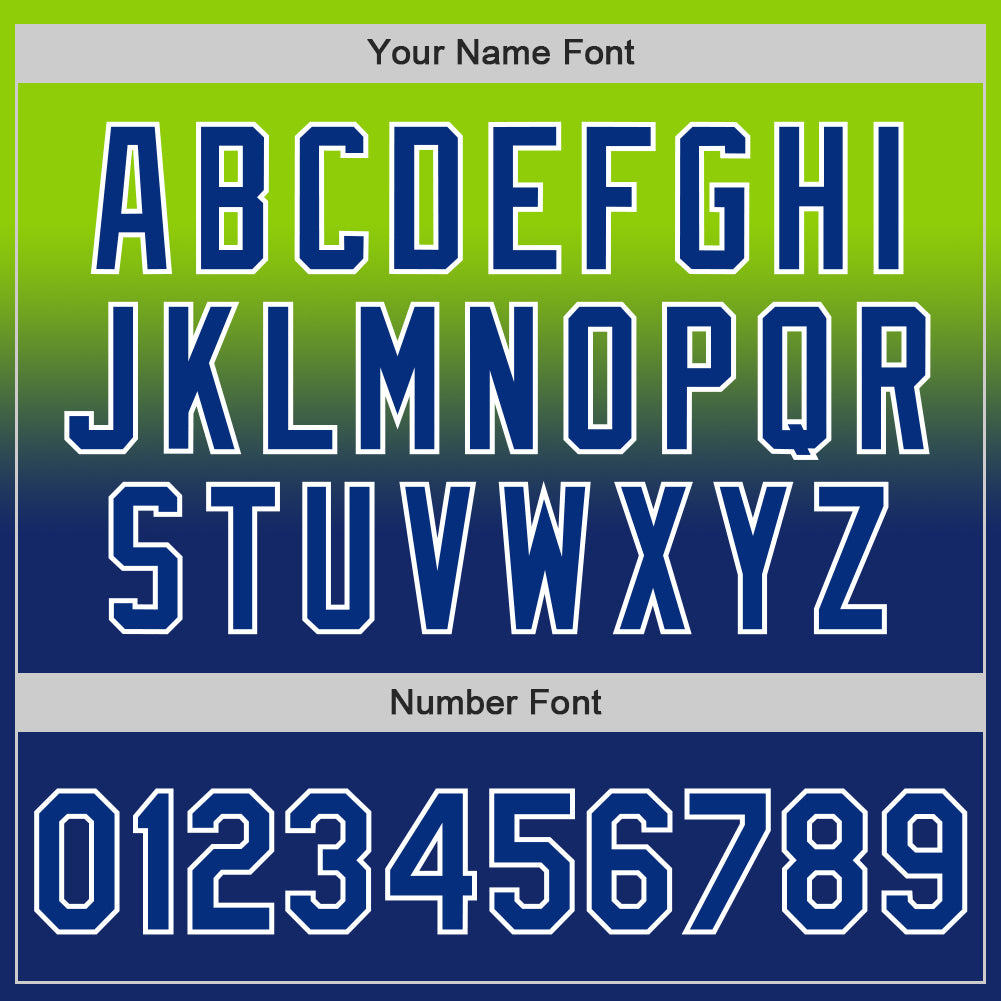 Custom Neon Green Royal-White Authentic Fade Fashion Baseball Jersey - Sky-Custom