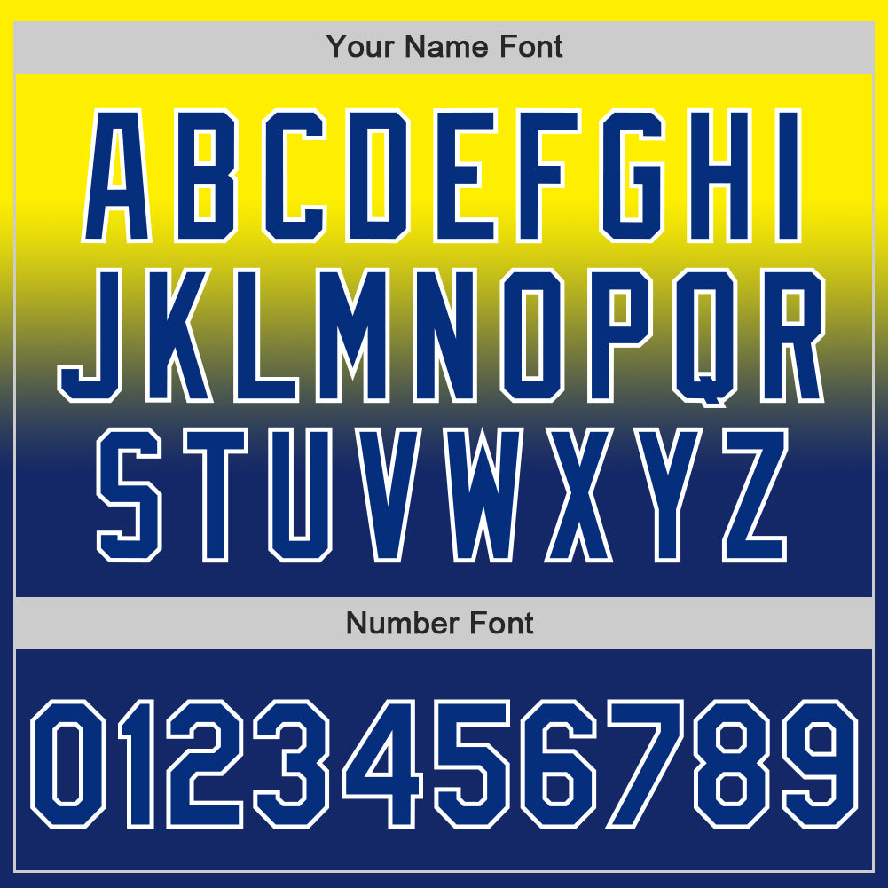 Custom Light Yellow Royal-White Authentic Fade Fashion Baseball Jersey - Sky-Custom