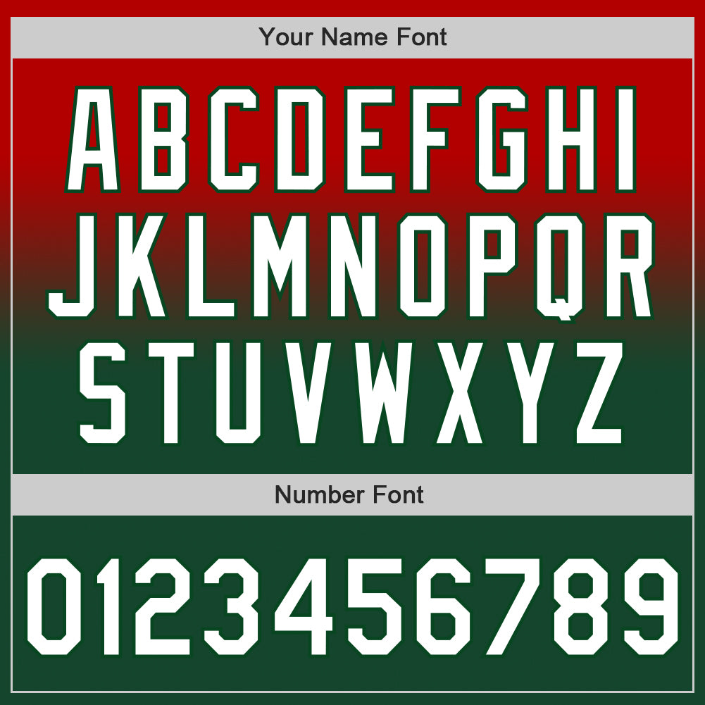 Custom Red White-Green Authentic Fade Fashion Baseball Jersey - Sky-Custom