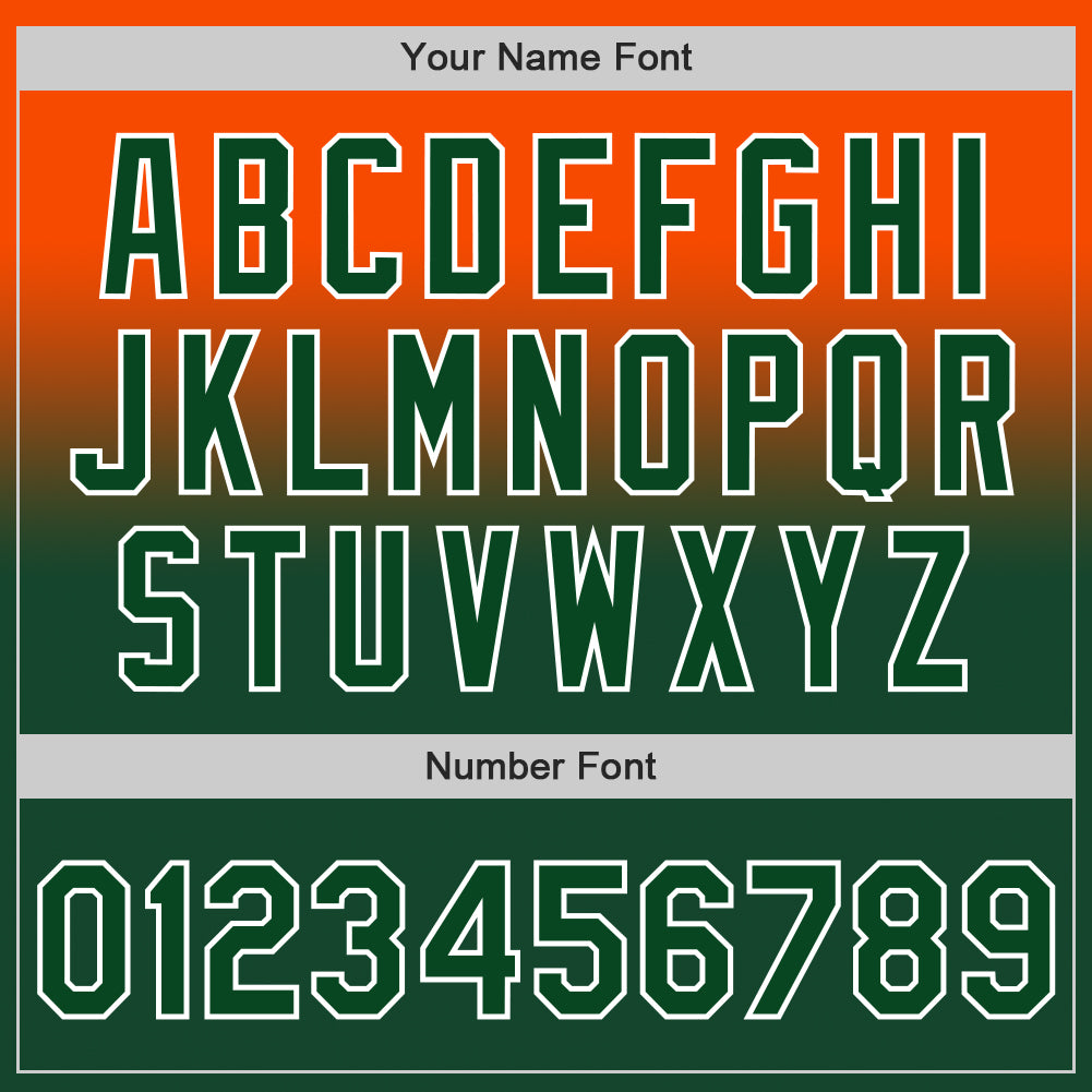Custom Orange Green-White Authentic Fade Fashion Baseball Jersey - Sky-Custom