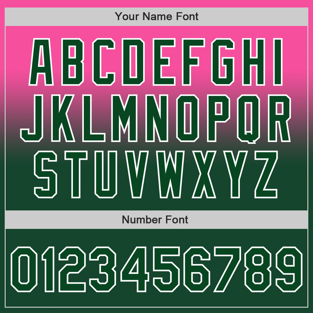 Custom Pink Green-White Authentic Fade Fashion Baseball Jersey - Sky-Custom