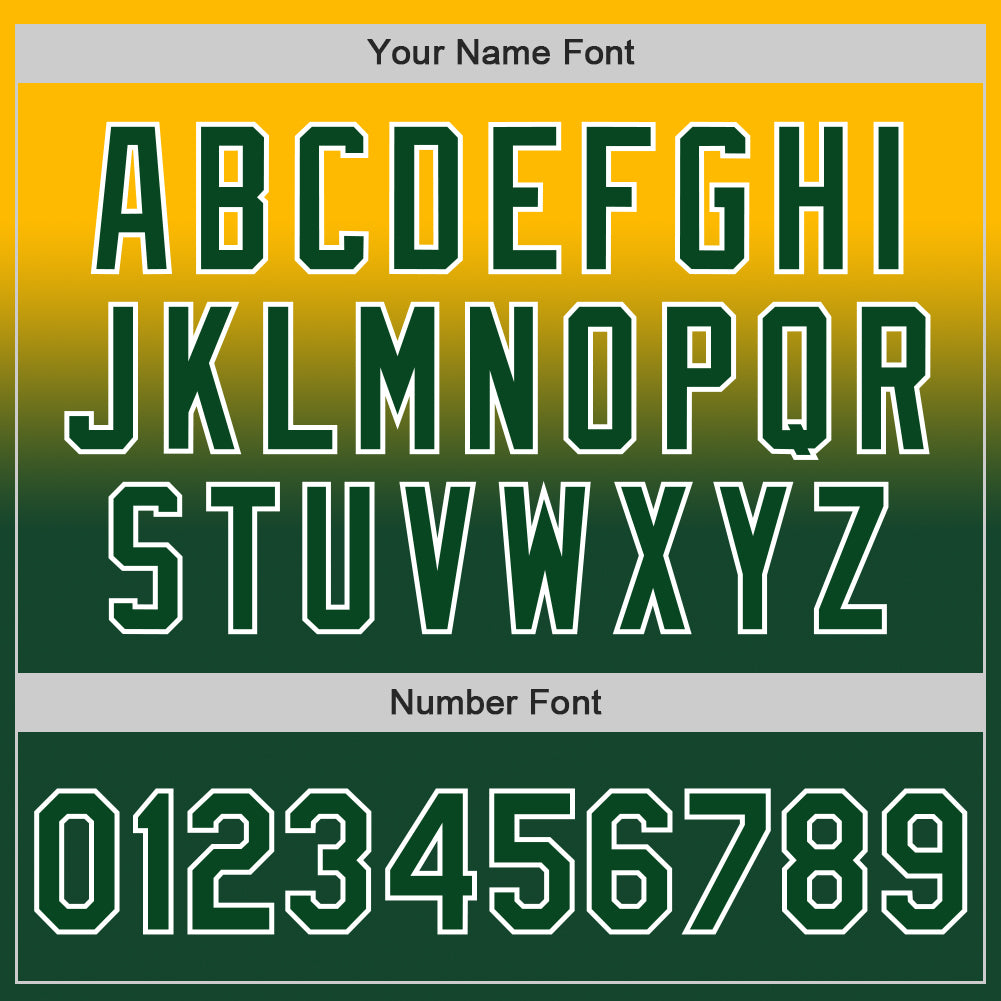 Custom Gold Green-White Authentic Fade Fashion Baseball Jersey - Sky-Custom