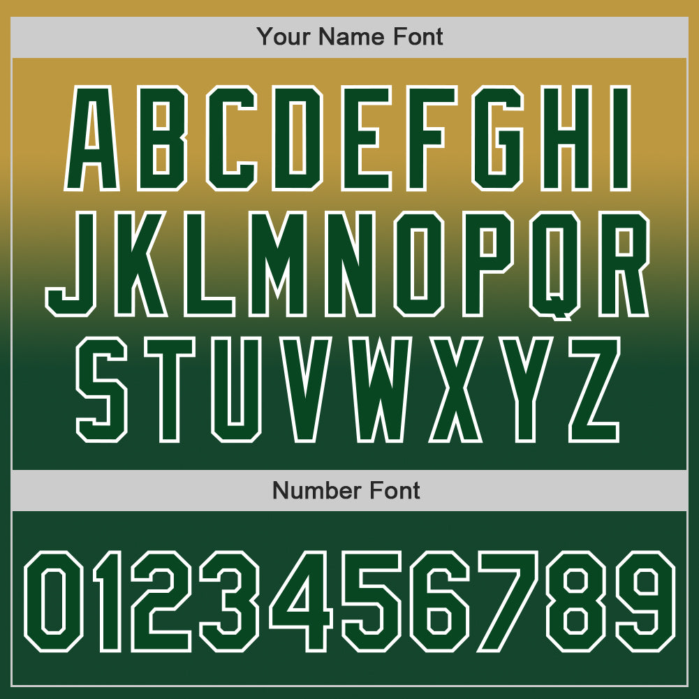 Custom Old Gold Green-White Authentic Fade Fashion Baseball Jersey - Sky-Custom