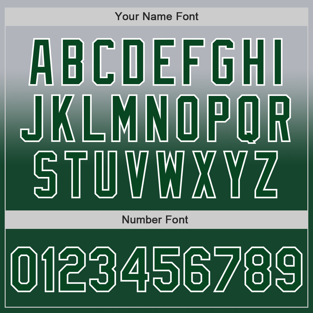 Custom Gray Green-White Authentic Fade Fashion Baseball Jersey - Sky-Custom