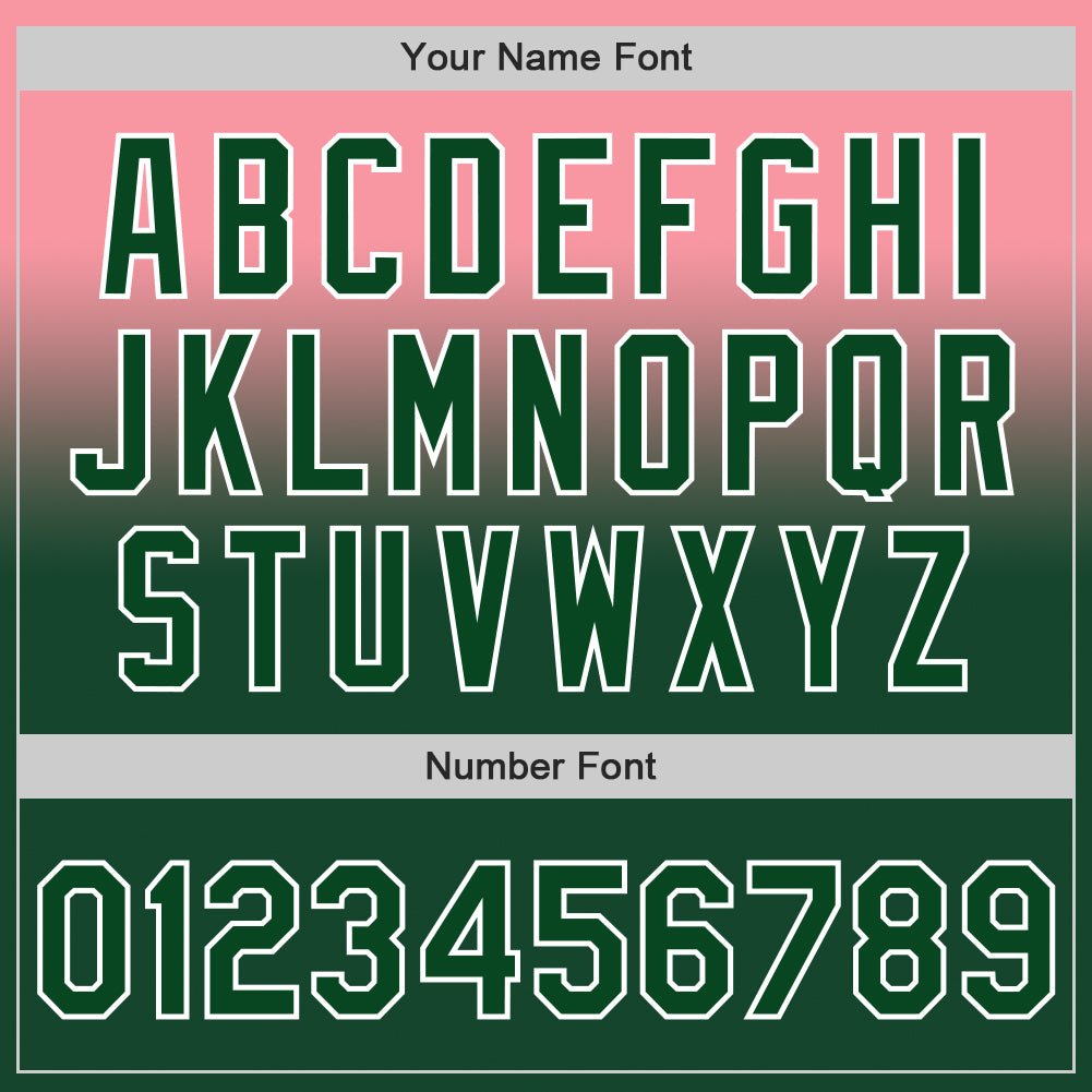 Custom Medium Pink Green-White Authentic Fade Fashion Baseball Jersey - Sky-Custom