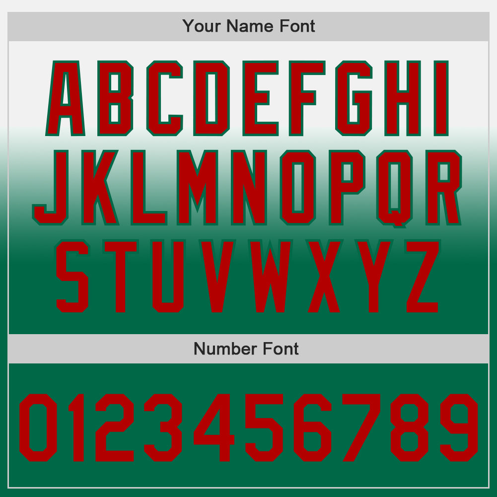 Custom White Red-Kelly Green Authentic Fade Fashion Baseball Jersey - Sky-Custom