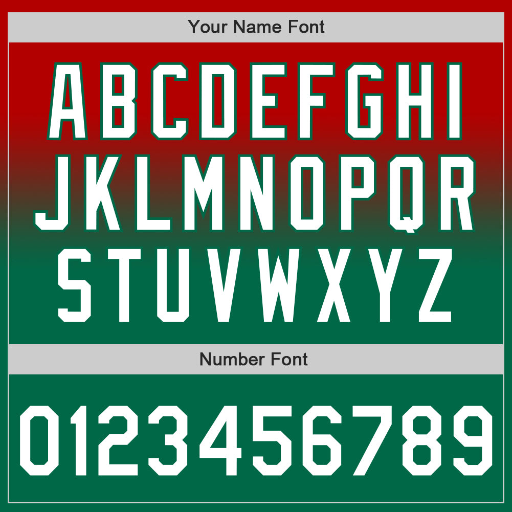 Custom Red White-Kelly Green Authentic Fade Fashion Baseball Jersey - Sky-Custom