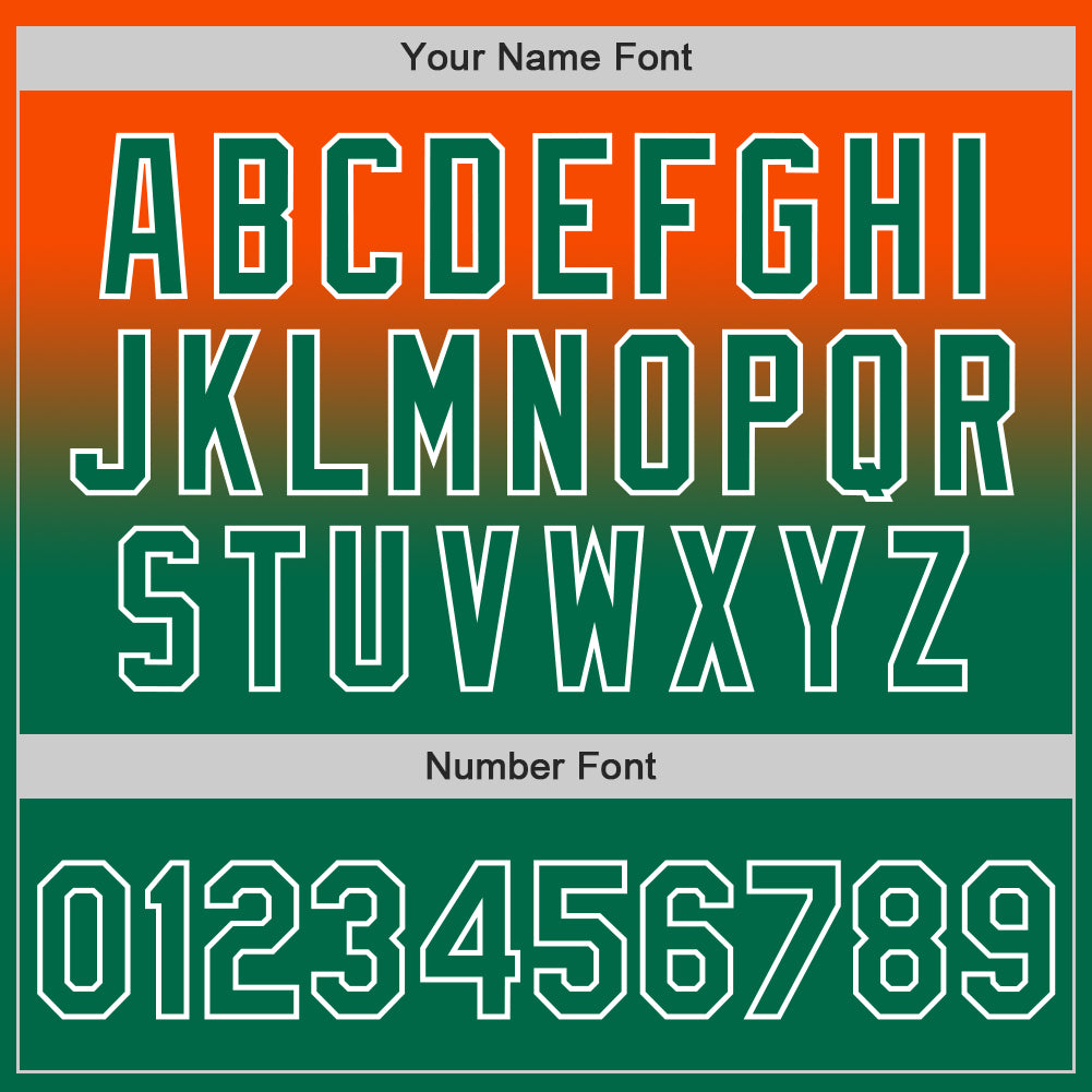 Custom Orange Kelly Green-White Authentic Fade Fashion Baseball Jersey - Sky-Custom