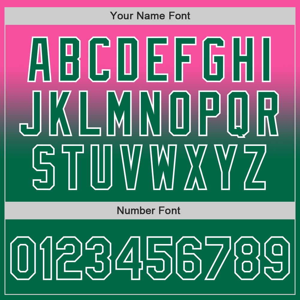 Custom Pink Kelly Green-White Authentic Fade Fashion Baseball Jersey - Sky-Custom
