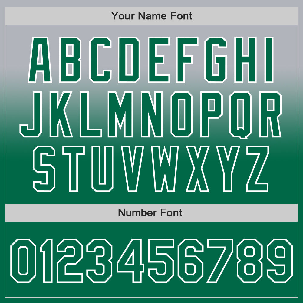 Custom Gray Kelly Green-White Authentic Fade Fashion Baseball Jersey - Sky-Custom