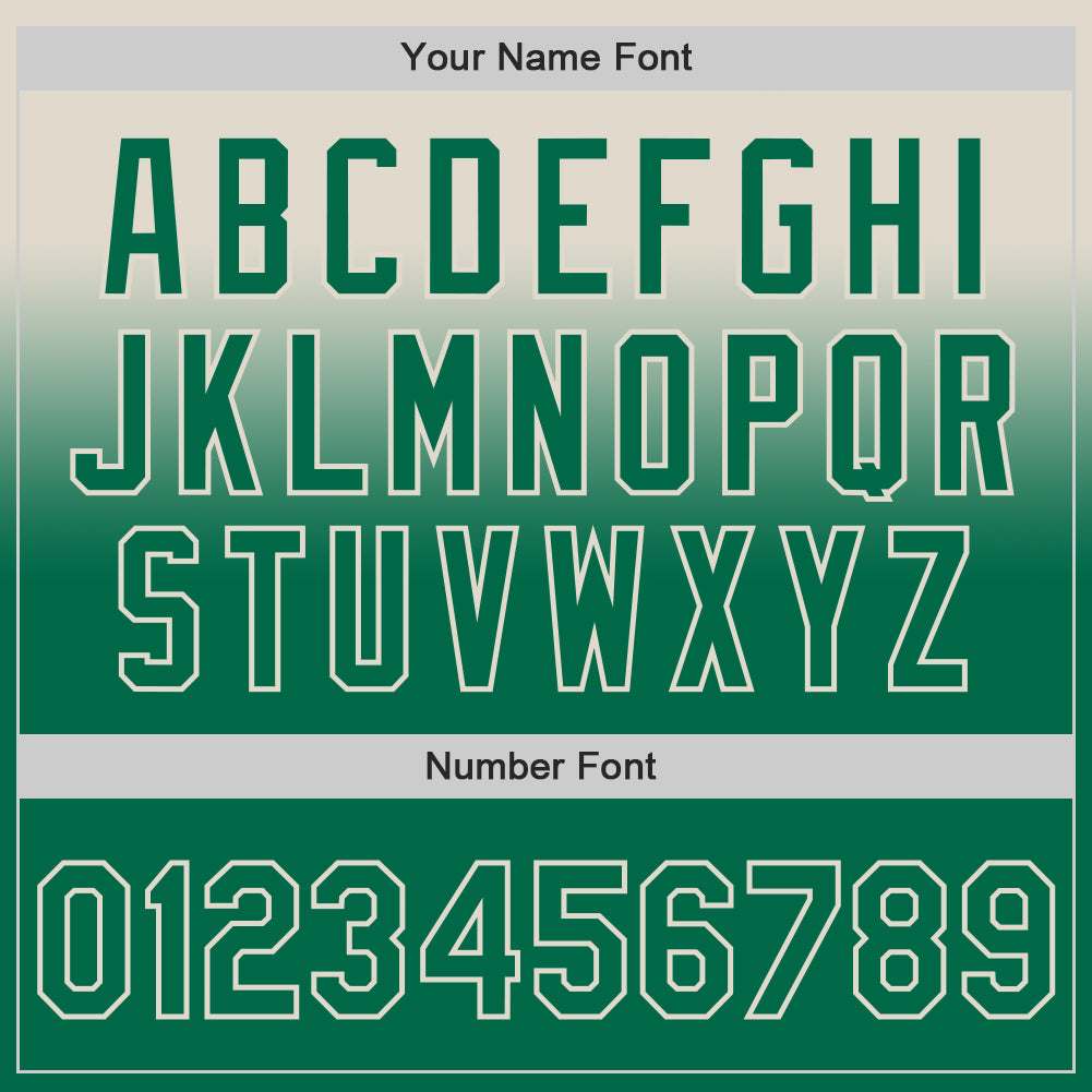 Custom Cream Kelly Green Authentic Fade Fashion Baseball Jersey - Sky-Custom