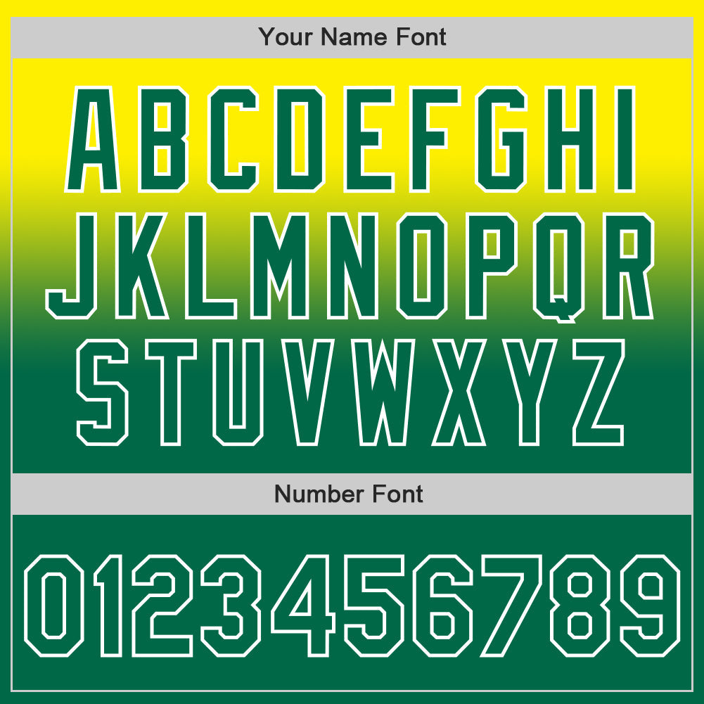 Custom Light Yellow Kelly Green-White Authentic Fade Fashion Baseball Jersey - Sky-Custom