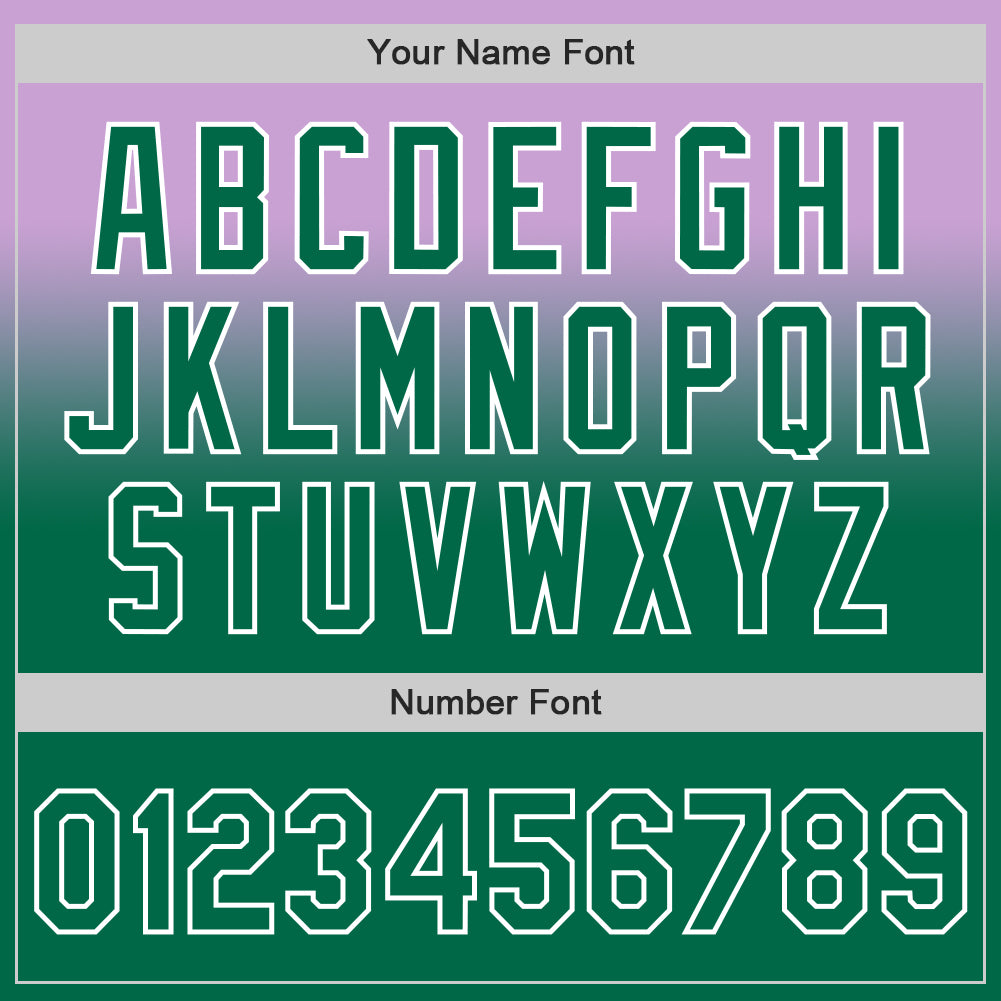 Custom Light Purple Kelly Green-White Authentic Fade Fashion Baseball Jersey - Sky-Custom