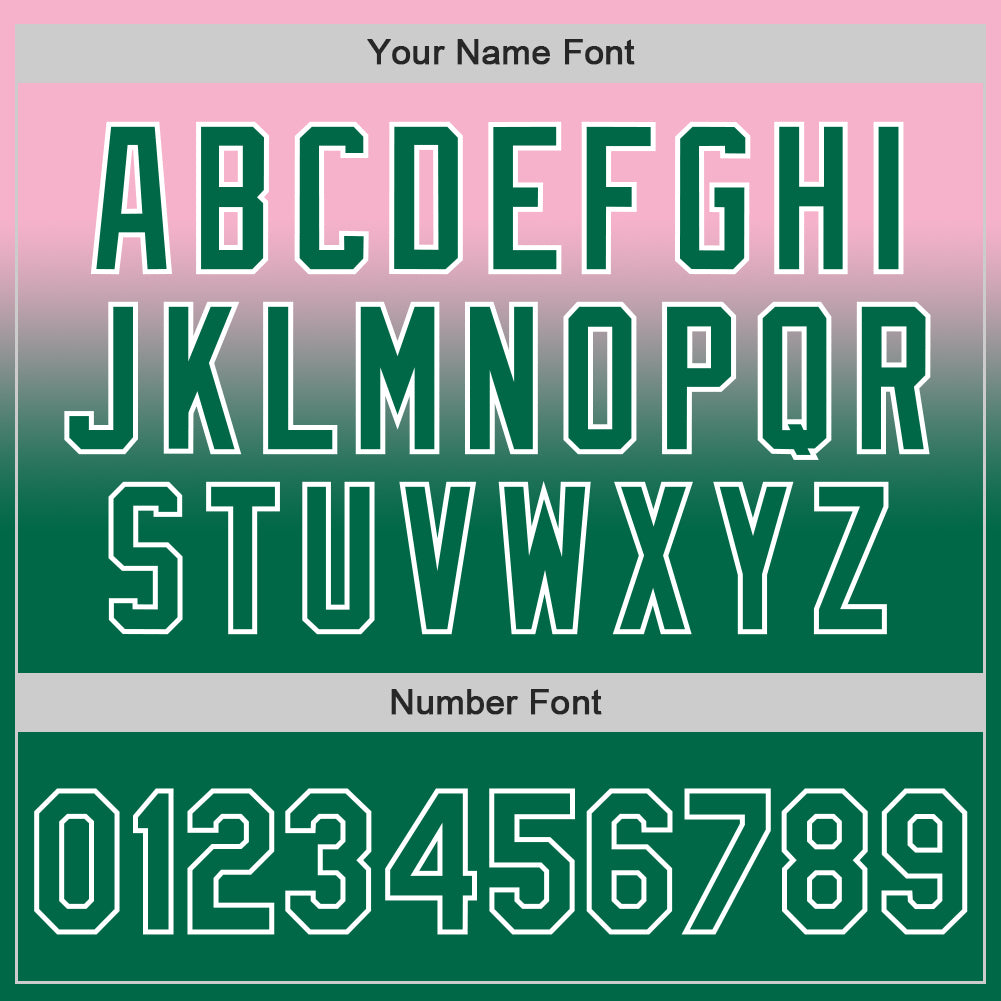 Custom Light Pink Kelly Green-White Authentic Fade Fashion Baseball Jersey - Sky-Custom