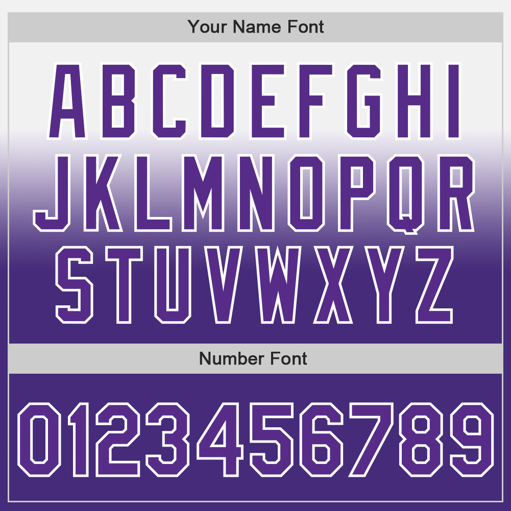 Custom White Purple Authentic Fade Fashion Baseball Jersey - Sky-Custom