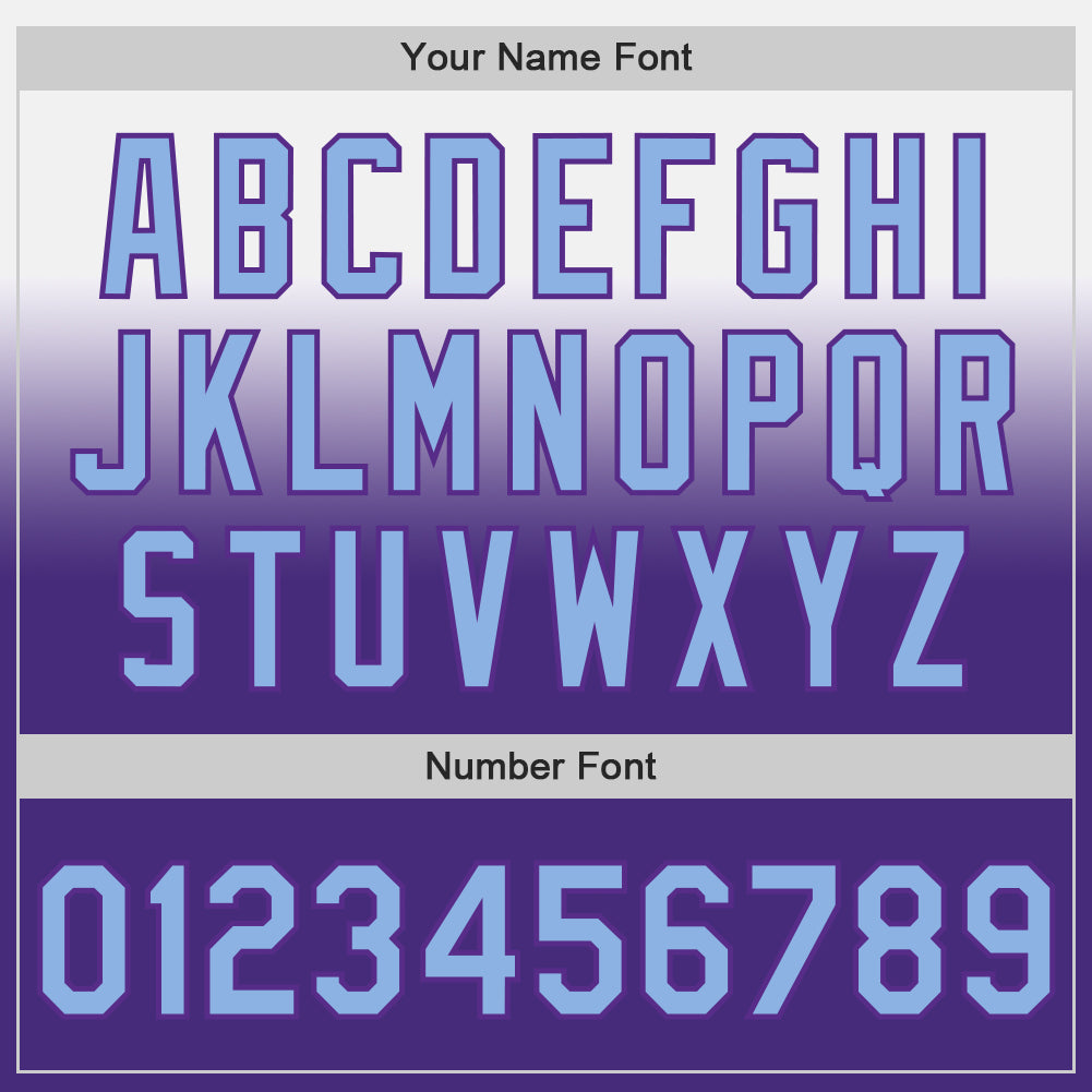 Custom White Light Blue-Purple Authentic Fade Fashion Baseball Jersey - Sky-Custom