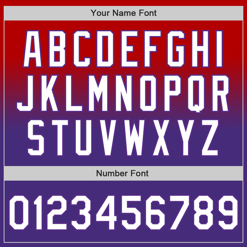 Custom Red White-Purple Authentic Fade Fashion Baseball Jersey - Sky-Custom