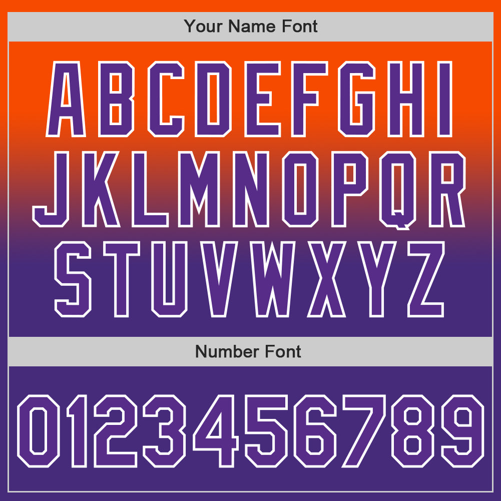 Custom Orange Purple-White Authentic Fade Fashion Baseball Jersey - Sky-Custom