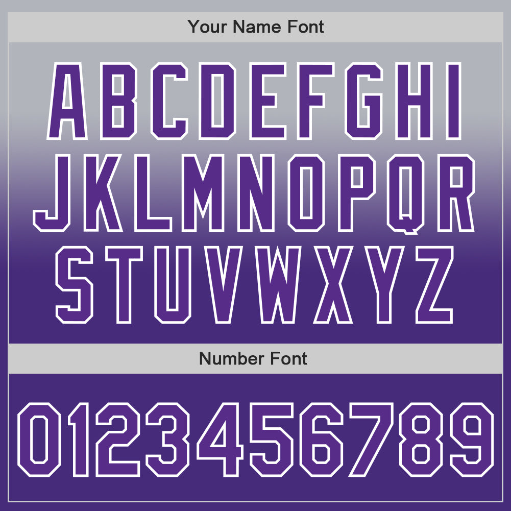 Custom Gray Purple-White Authentic Fade Fashion Baseball Jersey - Sky-Custom