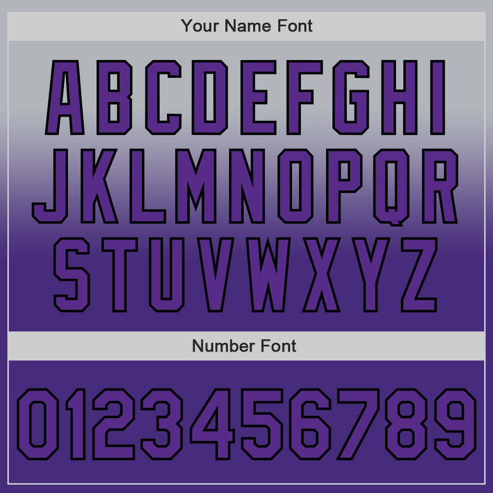 Custom Gray Purple-Black Authentic Fade Fashion Baseball Jersey - Sky-Custom