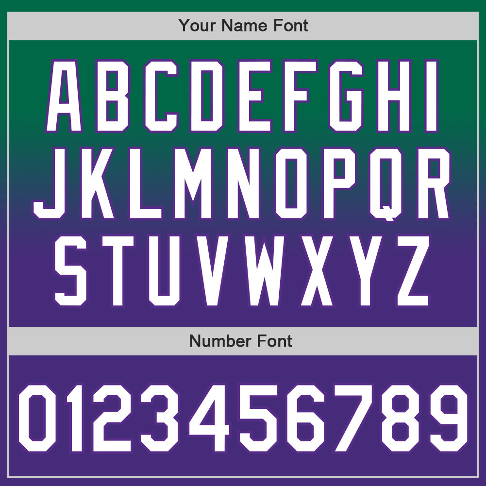 Custom Kelly Green White-Purple Authentic Fade Fashion Baseball Jersey - Sky-Custom