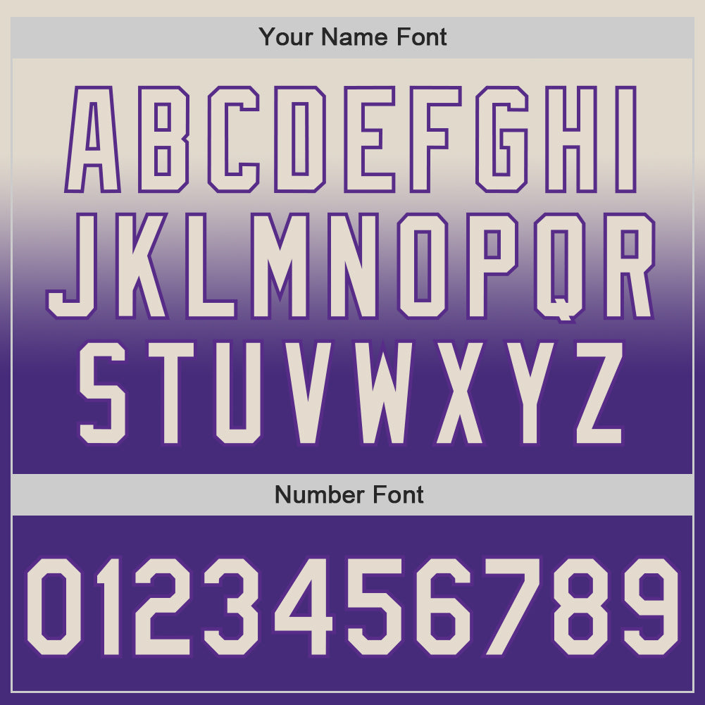 Custom Cream Purple Authentic Fade Fashion Baseball Jersey - Sky-Custom