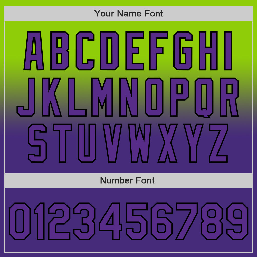 Custom Neon Green Purple-Black Authentic Fade Fashion Baseball Jersey - Sky-Custom